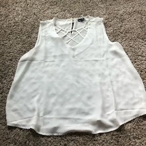 White criss-cross tank top